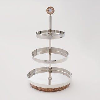 Pearl Collection La Mesa Tier Stand Metal Wood Base, 56*30 cm