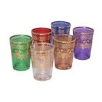 Moroccan Colored Tea Glass Transparent, Blue, Green, Amber, Red, Pink Real Gold Vol:6Oz image number 0
