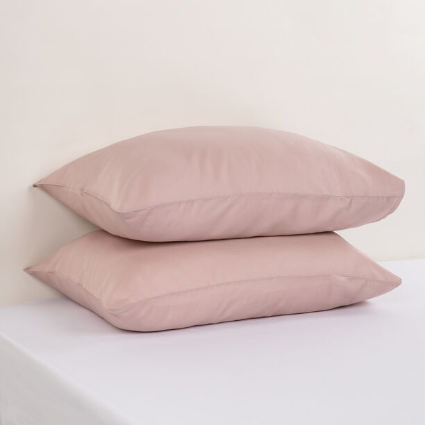 Boutique Blanche Pillow Cover Set 100% Cotton 300Tc Sateen Standard Blush 75*50 Cm image number 0
