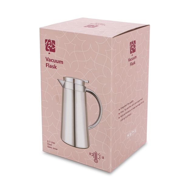 Dallety Plastic Vacuum Flask Pipe Gold/White 0.7L image number 2