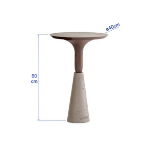 هومز لوي طاولة جانبية مع قاعدة خرسانية، بني 40*40*55 سم