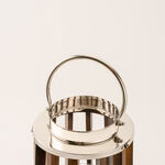 Homez stainless steel silver wood lantern 26*31 cm image number 3