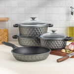 7 Piece Alberto Granite Cookware Set Gray With Glass Cover image number 8
