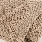 Boutique Blanche Loft 100% Cotton Knitted Throw Natural 130*180cm image number 1