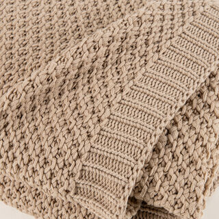 Boutique Blanche Loft 100% Cotton Knitted Throw Natural 130*180cm