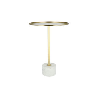 Metal Side Table Marble Base 35.6* 35.6*48.5 cm