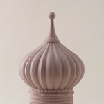 Homez Dome Shaped Ceramic Ramadan Decorative Piece, Pink18.4*18.4*30Cm image number 2