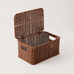 Homez synthetic plastic basket, brown 30*21*15.5cm image number 1