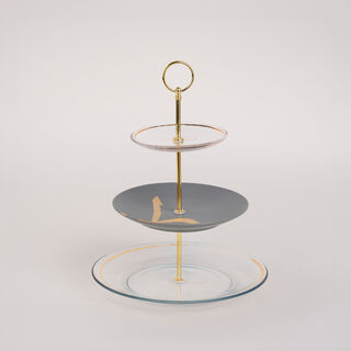 Gold Figure 3 Tier Cake Plate