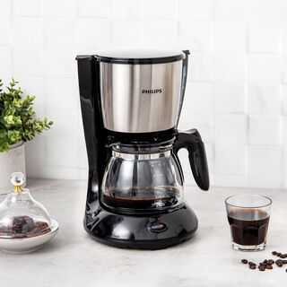 Philips stainless steel & plastic black coffee maker 1000W, 1.2L