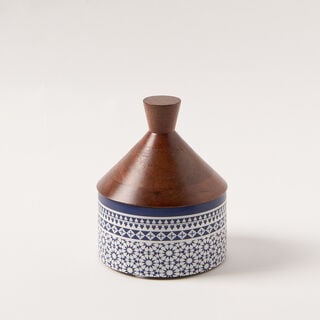 Bahja wood & porcelain nut bowl
