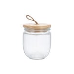 GLASS STORAGE JAR with wooden image number 0
