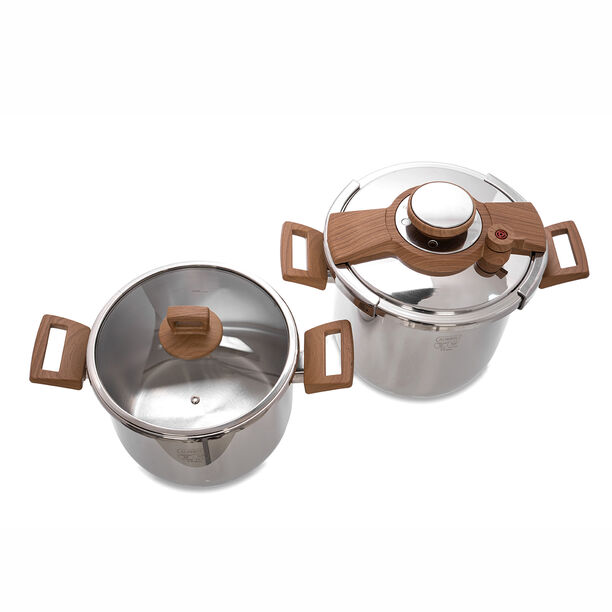 Alberto Pressure Cookers Set 2 Pieces With Wooden Handles image number 2