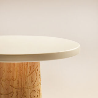 La Mesa Wooden Cake Stand, Beige Dia 26Cm
