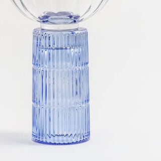 Homez glass ribbed oud burner 19*19*30cm, blue