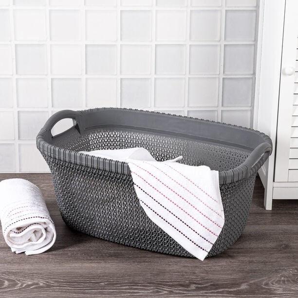 Knit Laundry Basket 37L Grey image number 2