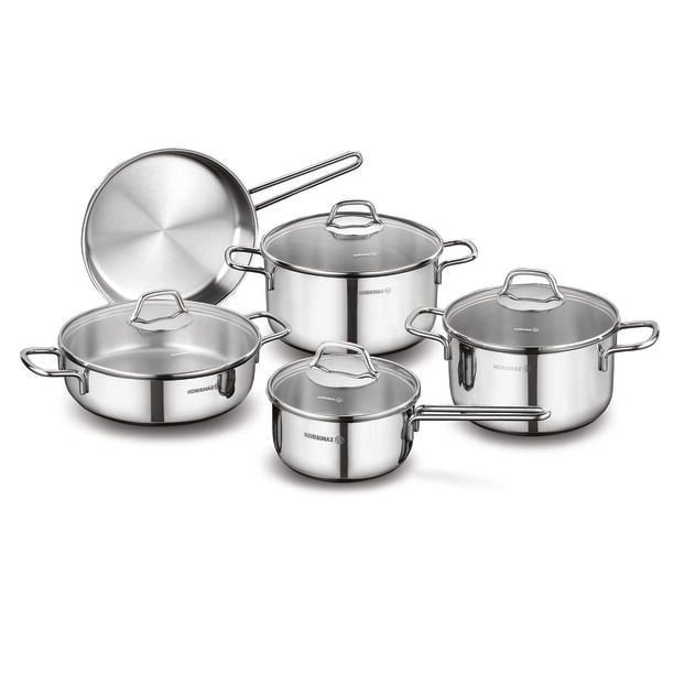 كوركماز طقم قدور طهي بيرلا 9 قطع، فضي image number 0