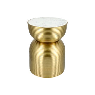 Side Table Gold With Marble Top