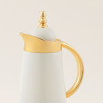 دلتي طقم دلة ستيل أبيض مع ذهبي 1 لتر + 1 لتر image number 3