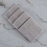 Boutique Blanche 4 Piece Silver Riviera Stripe 100% Cotton Face Towel Set 30*30 Cm image number 0