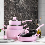 Alberto Non Stick Cookware Set 9 Pieces Pink Color image number 0