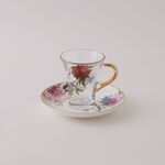 دلتي طقم شاي وقهوة عربية 18 قطعة من الاكريليك بنقشة زهور image number 2