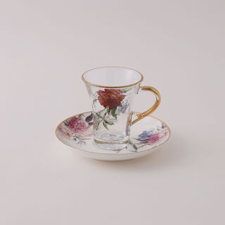 دلتي طقم شاي وقهوة عربية 18 قطعة من الاكريليك بنقشة زهور