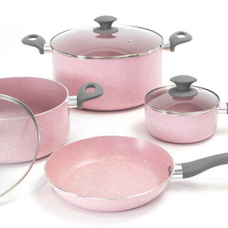 Alberto 7 Pieces Nonstick Cookware Set Pink 
