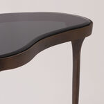 Homez metal side table metal with black glass 63*44*63 cm image number 2