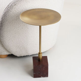 Homez Marble Side Table, Beige 31*53 Cm