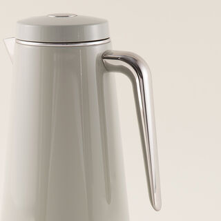 Dallaty Set of 2 Stainless Steel Thermos, Grey and Chrome 1L and 1.3L