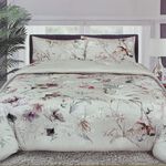 3 piece Boutique Blanche White/Mauve Cotton Lyocell king size comforters set image number 0