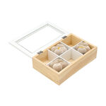 Tea Box 6 Sections Beige and Gray image number 2
