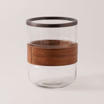 Homez wood and glass candle holder 23*23*31cm image number 0