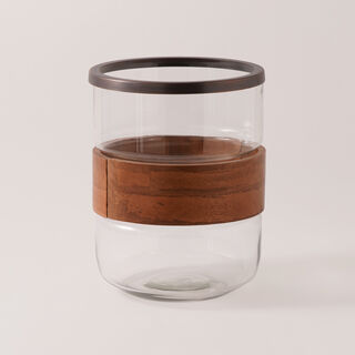Homez wood and glass candle holder 23*23*31cm