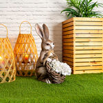 Rabbit With Rattan Basket 32*26.5*24.5 cm image number 0