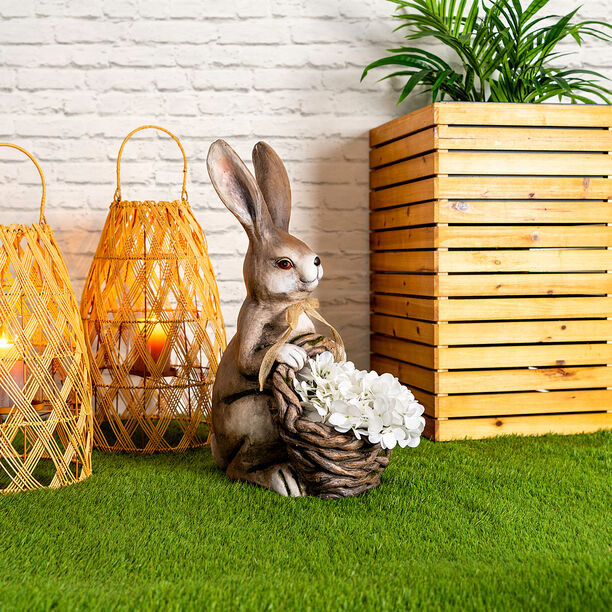Rabbit With Rattan Basket 32*26.5*24.5 cm image number 0