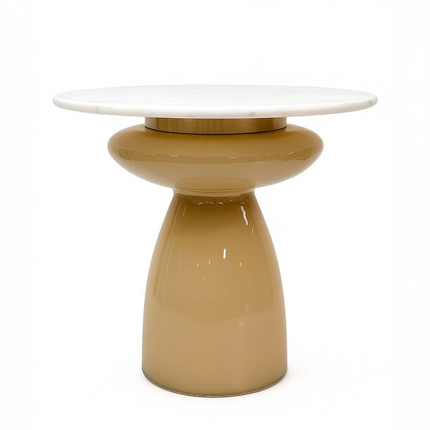 Homez glass drink table 46*56cm, beige image number 0