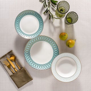 La Mesa gold/fairouz porcelain dinner set 18 pcs