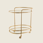 Homez serving trolley metal gold 71*53*80 cm image number 0