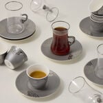 Dallaty grey porcelain and glass Tea and coffee cups set 18 pcs image number 4