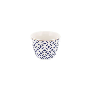 Dallaty white with gold and blue patterns Tea and coffee cups set 18 pcs