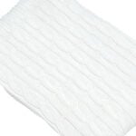 100% COTTON KNITTED THROW WHITE 130*170 CM image number 3