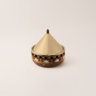 La Mesa big food server in gold metal 3 L