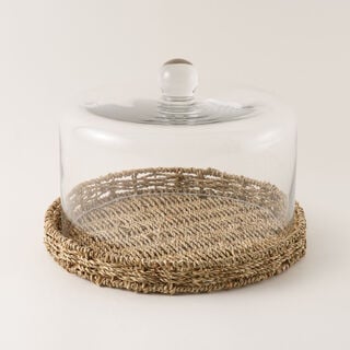 La Mesa Cake Stand Large Rattan H:20Cm T:28Cm D: 31Cm