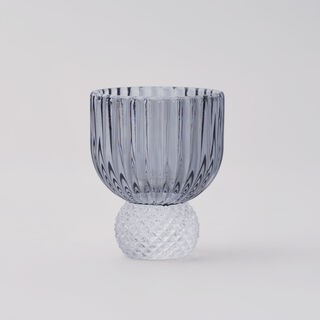 لا ميسا طقم أوعية حلويات صغيرة 4 قطع زجاج، رمادي