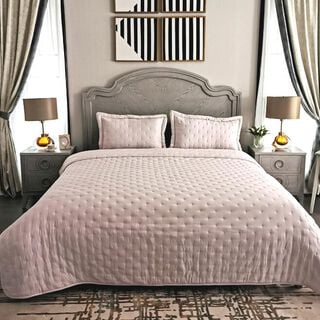 Cottage 3 Pieces Bedspread Pillow Cover Purple King 250X240 Cm