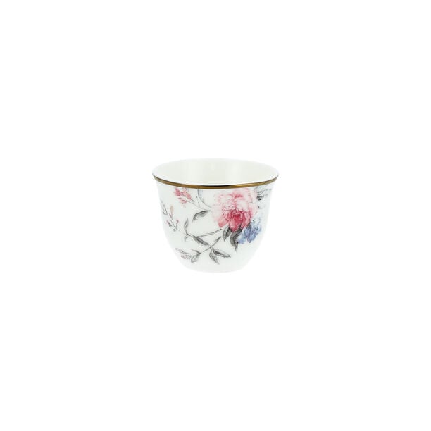 Arabic Tea and Coffec Set 18Pc Porcelain Ivory Floral Blue image number 3