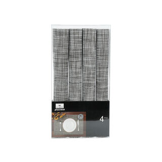La Mesa grey plastic plate mat set 4 pcs 30*45cm