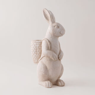 Homez resin decoration rabbit figurine gray